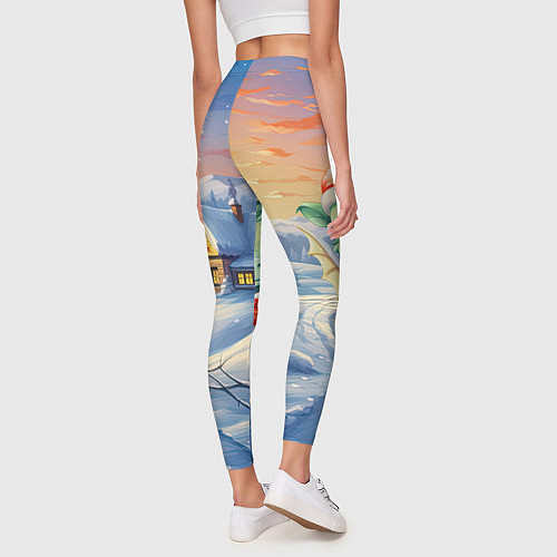 Женские легинсы Милый маленький дракон новогодний 2024 года нового / 3D-принт – фото 4