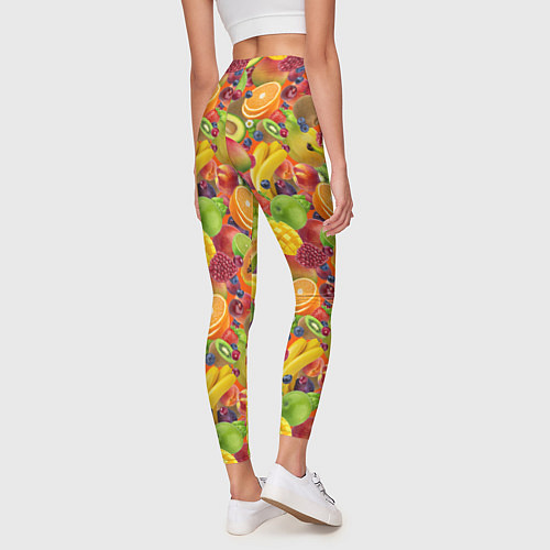 Женские легинсы Экзотические фрукты и ягоды / 3D-принт – фото 4