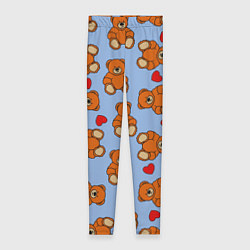 Женские легинсы Игрушки мишки и сердца