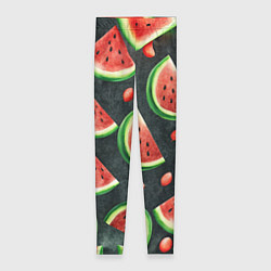 Женские легинсы Паттерн красные дольки арбуза