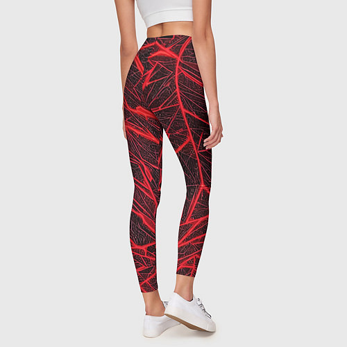 Женские легинсы Красная паутина на чёрном фоне / 3D-принт – фото 4