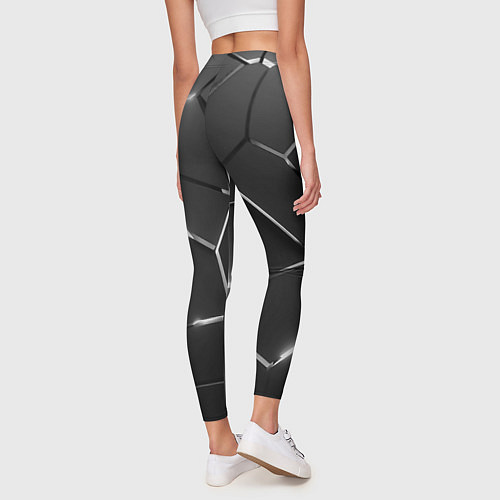 Женские легинсы Чёрные плиты разломы броня / 3D-принт – фото 4