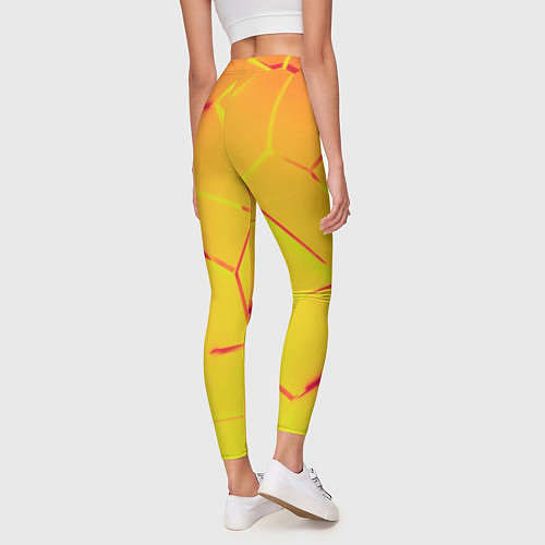 Женские легинсы Плиты желтые броня / 3D-принт – фото 4