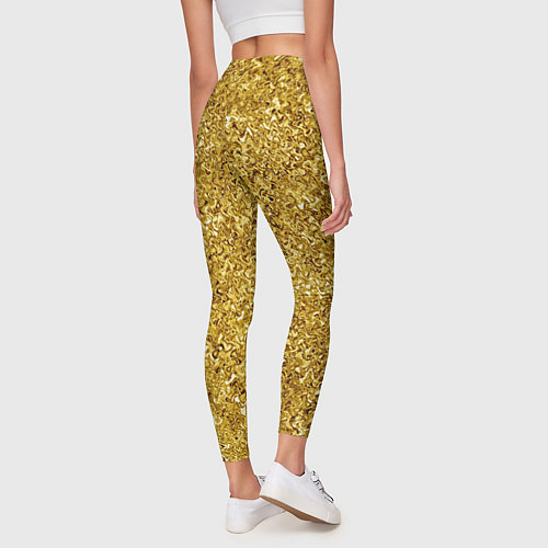 Женские легинсы Золотой волнистый с переливами / 3D-принт – фото 4