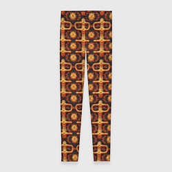 Леггинсы женские Оранжевый деревянный абстрактный паттерн, цвет: 3D-принт