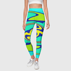 Леггинсы женские Скрученные неоновые линии, цвет: 3D-принт — фото 2