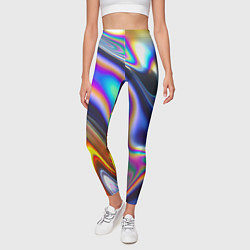 Леггинсы женские Жидкая голографическая бензиновая абстракция, цвет: 3D-принт — фото 2
