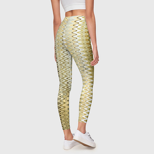 Женские легинсы Золотистый волнистый / 3D-принт – фото 4