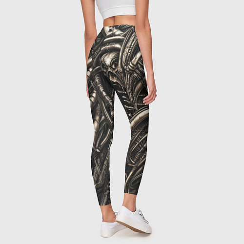 Женские легинсы Серые трубки чужих / 3D-принт – фото 4