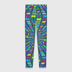 Леггинсы женские Абстрактный узор коридор из разноцветных квадратов, цвет: 3D-принт