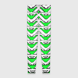 Леггинсы женские Бело-зелёный узор, цвет: 3D-принт