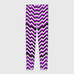 Леггинсы женские Фиолетовые и белые ломаные линии, цвет: 3D-принт
