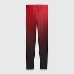 Леггинсы женские Красно-чёрный градиент в полоску, цвет: 3D-принт