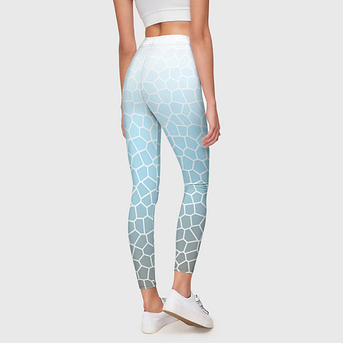 Женские легинсы Светлый серо-голубой паттерн мозаика / 3D-принт – фото 4