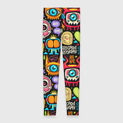 Леггинсы женские Feel good every day motivation monsters pattern, цвет: 3D-принт