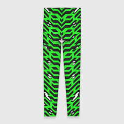 Леггинсы женские Агрессивный зелёный паттерн, цвет: 3D-принт