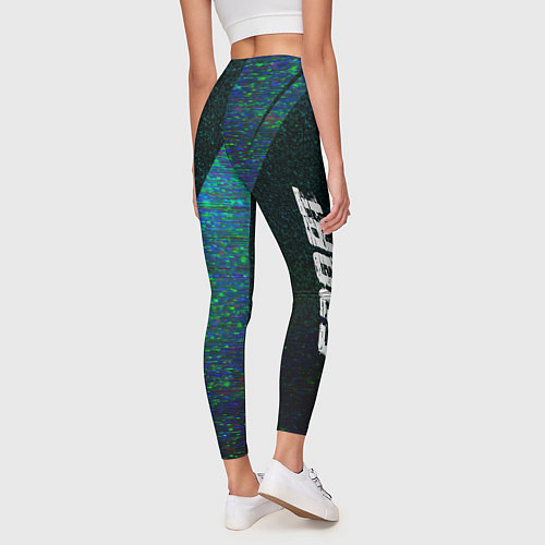 Женские легинсы Lifan sport glitch blue / 3D-принт – фото 4