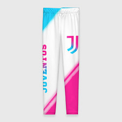 Леггинсы женские Juventus neon gradient style вертикально, цвет: 3D-принт