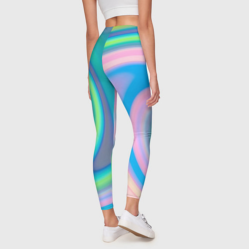 Женские легинсы Абстрактный разноцветный круговорот / 3D-принт – фото 4