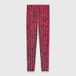 Леггинсы женские Чёрно-розовый абстрактный полосы, цвет: 3D-принт