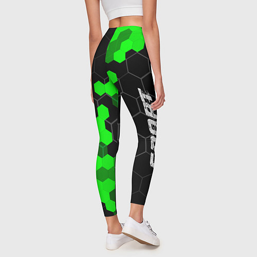 Женские легинсы Dongfeng green sport hexagon / 3D-принт – фото 4