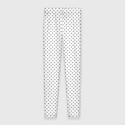 Леггинсы женские Белый в чёрный маленький горошек, цвет: 3D-принт