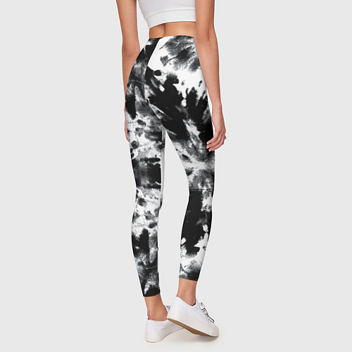 Женские легинсы Серо белый тайдай / 3D-принт – фото 4