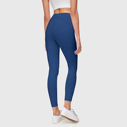Женские легинсы Классический синий однотонный текстурированный / 3D-принт – фото 4
