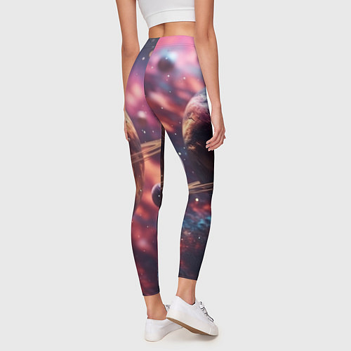 Женские легинсы Объемный космос и планеты / 3D-принт – фото 4