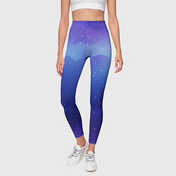 Леггинсы женские Синий космос и звезды, цвет: 3D-принт — фото 2