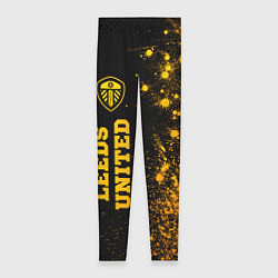 Женские легинсы Leeds United - gold gradient по-вертикали