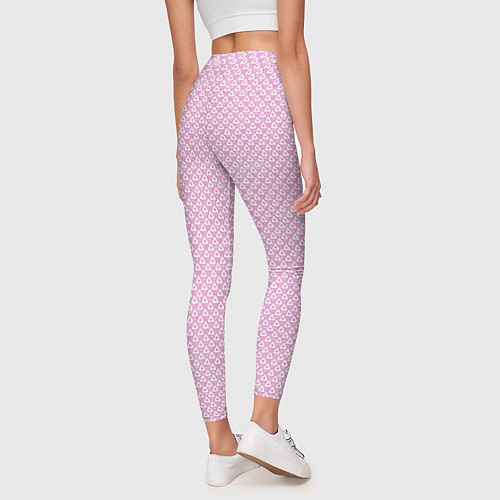Женские легинсы Светлый розовый паттерн треугольнички / 3D-принт – фото 4