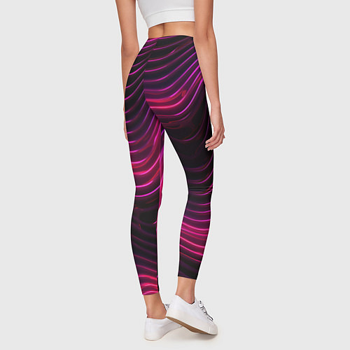 Женские легинсы Неоновая яркая геометрическая абстракция со светом / 3D-принт – фото 4
