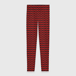 Леггинсы женские Красно-чёрный волнистые линии, цвет: 3D-принт