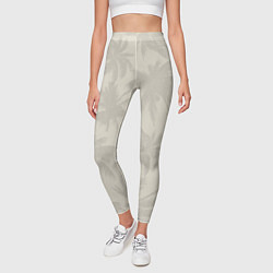 Леггинсы женские Бежевые пальмы паттерн, цвет: 3D-принт — фото 2