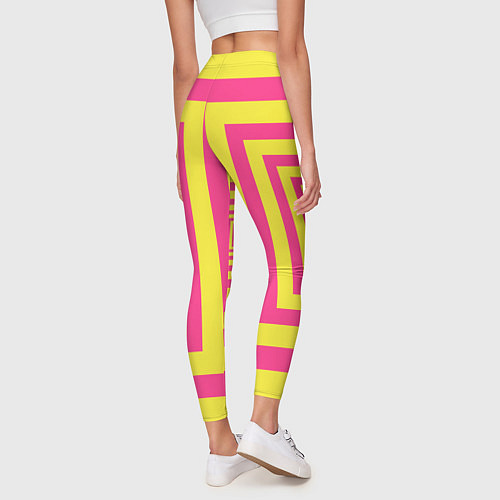 Женские легинсы Желтые квадраты трансформация / 3D-принт – фото 4