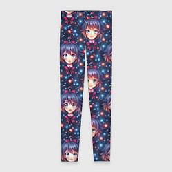 Леггинсы женские Аниме девочка с бантиком на голове, цвет: 3D-принт