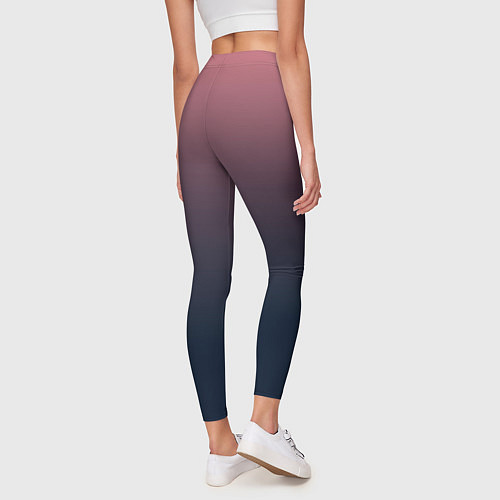 Женские легинсы Градиент тёмный розовый в синий / 3D-принт – фото 4