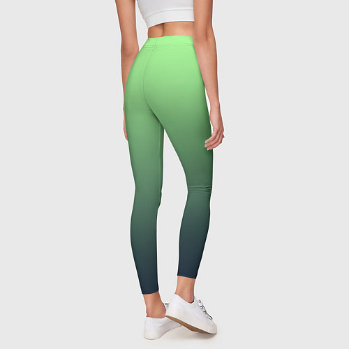 Женские легинсы Градиент зелёный в синий / 3D-принт – фото 4