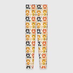 Женские легинсы Разноцветные котята ретро узор