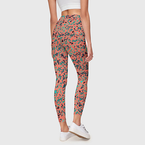 Женские легинсы Розово-бирюзовый абстрактный / 3D-принт – фото 4