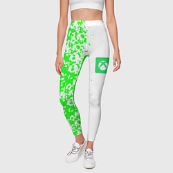 Леггинсы женские Xbox кислотные зеленые краски, цвет: 3D-принт — фото 2