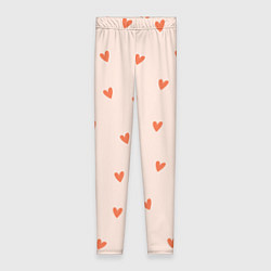 Женские легинсы Разбросанные сердца - паттерн