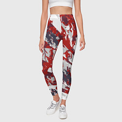 Леггинсы женские Геометрическая абстракция линии на красном, цвет: 3D-принт — фото 2