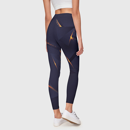 Женские легинсы Золотые неоновые плиты / 3D-принт – фото 4