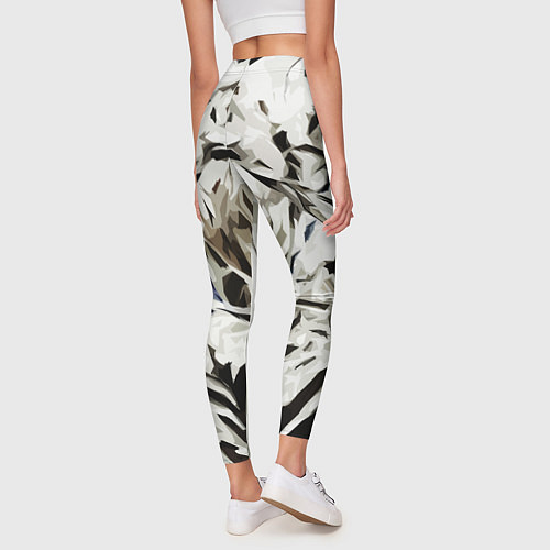 Женские легинсы Black and white abstraction / 3D-принт – фото 4