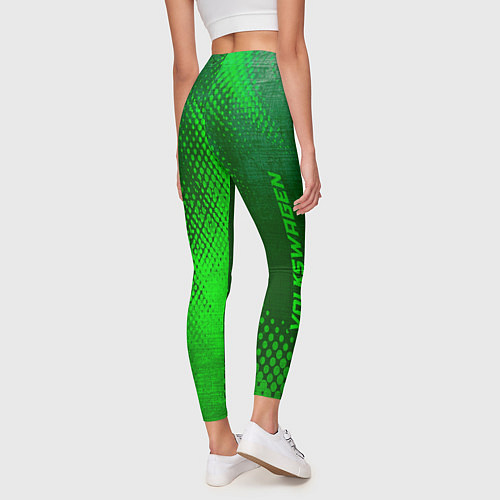 Женские легинсы Volkswagen - green gradient вертикально / 3D-принт – фото 4