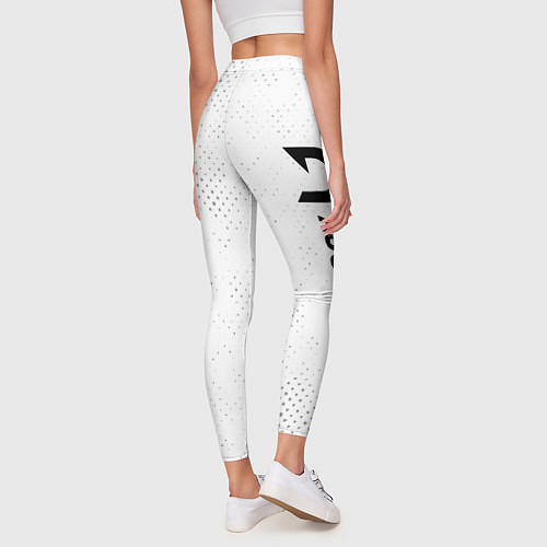 Женские легинсы Deadlock glitch на светлом фоне по-вертикали / 3D-принт – фото 4