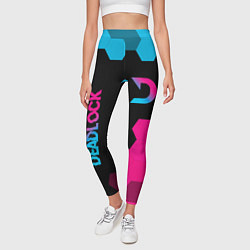 Леггинсы женские Deadlock - neon gradient вертикально, цвет: 3D-принт — фото 2