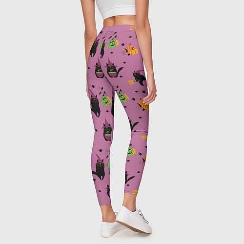 Женские легинсы Хэллоуин и кот ведьмы / 3D-принт – фото 4